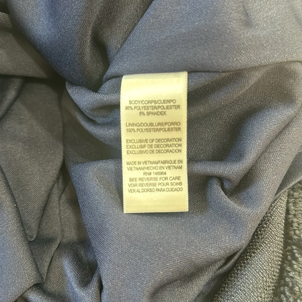 Donna Ricco Navy Blue Sleeveless Rosette Trimmed Dress - Picture 7 of 7